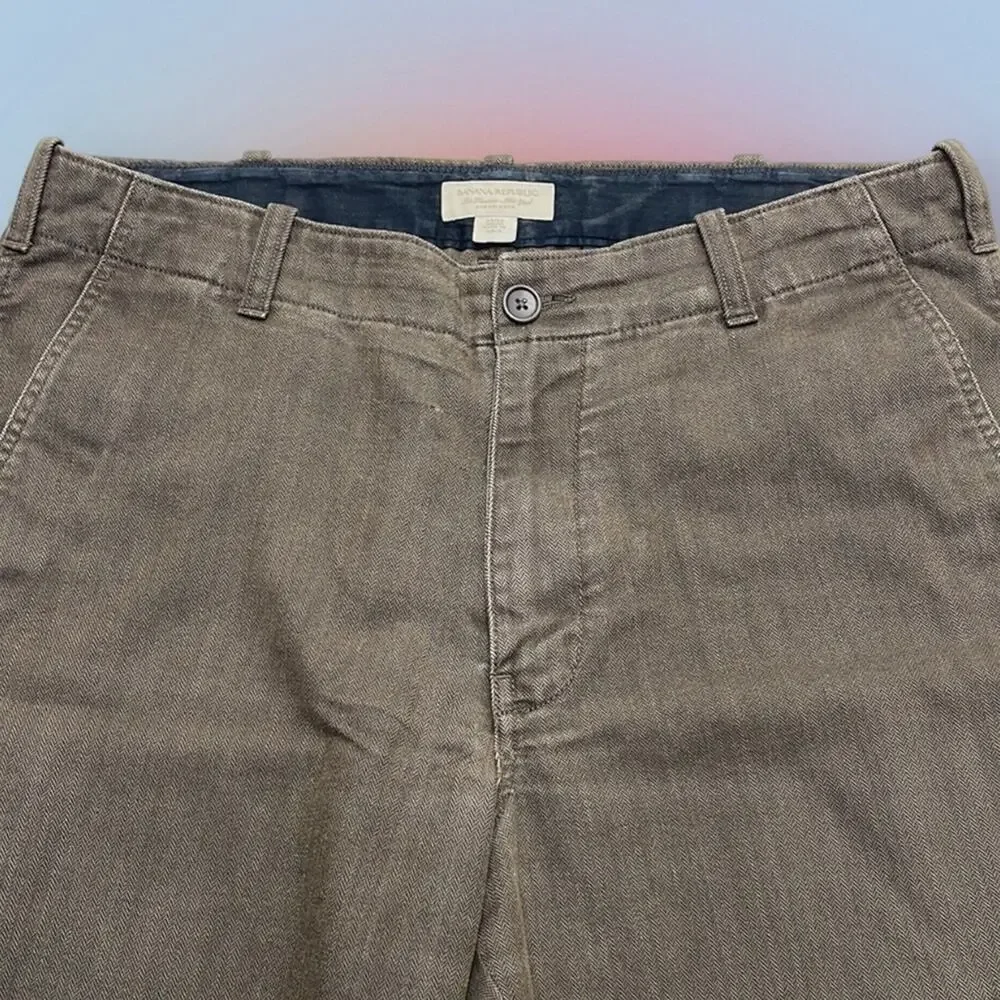 BANANA REPUBLIC Men’s 33 x 32 Brown Herringbone Jeans